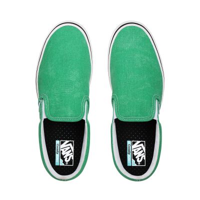 Vans Washed Canvas ComfyCush Slip-On - Kadın Slip-On Ayakkabı (Yeşil)